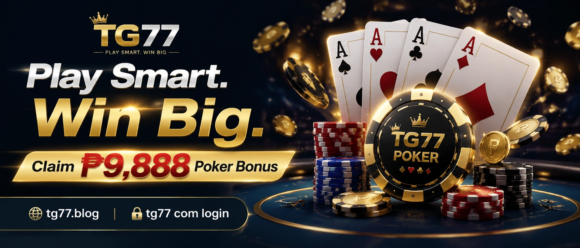 Poker promotion banner with table-focused visual