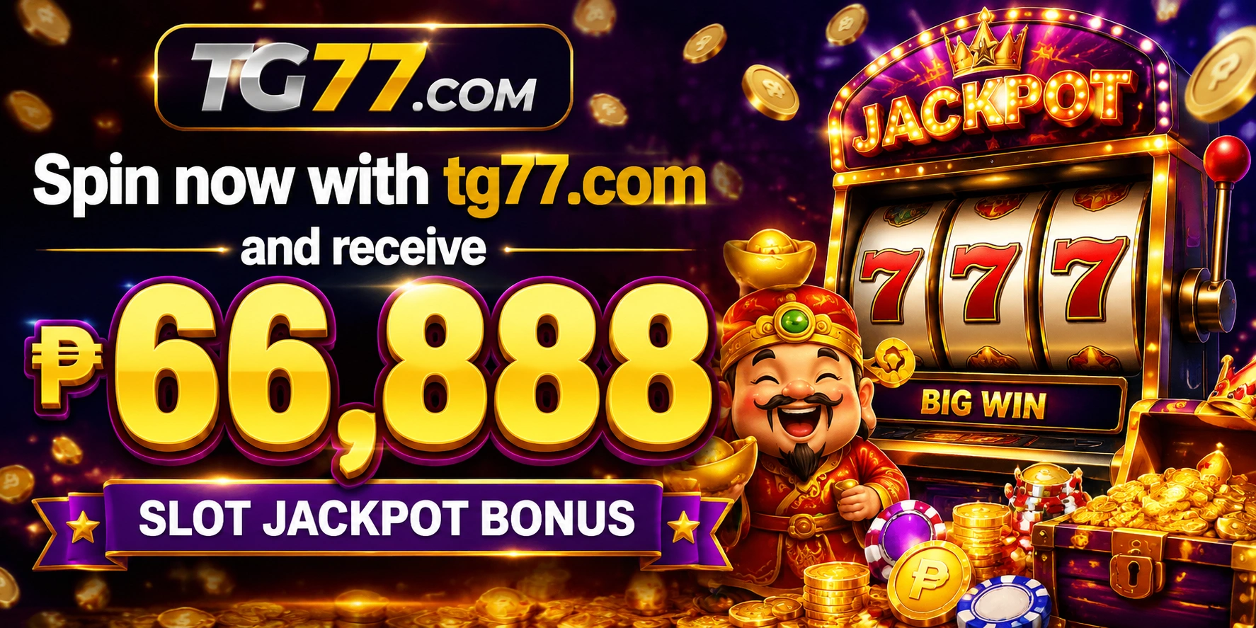 Colorful slot screen with bonus symbols and reels